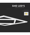 Hexagon Diamant 60x60 LED-panel, 60W - 100lm/W, hvit kant