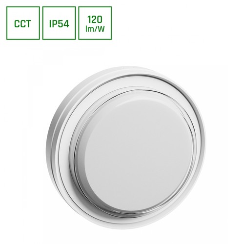 Pastilo 10W - CCT 230V 120° IP54 IK10 180x47mm, hvit, rundt