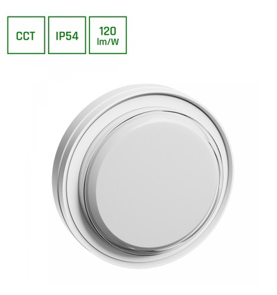 Pastilo 10W - CCT 230V 120° IP54 IK10 180x47mm, hvit, rundt