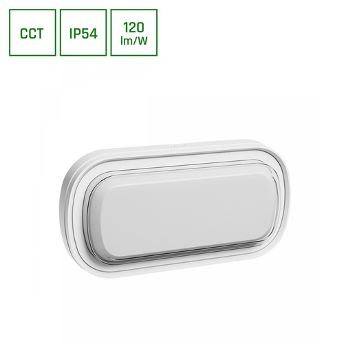 Pastilo 15W - CCT 230V 120° IP54 IK10 266x137x47mm Hvit Oval