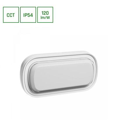 Pastilo 15W - CCT 230V 120° IP54 IK10 266x137x47mm Hvit Oval