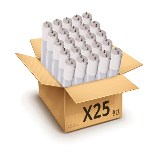 25x 150cm / 22W Samsung chip LED-rør, T8 - 4000K, 5 års produsentgaranti