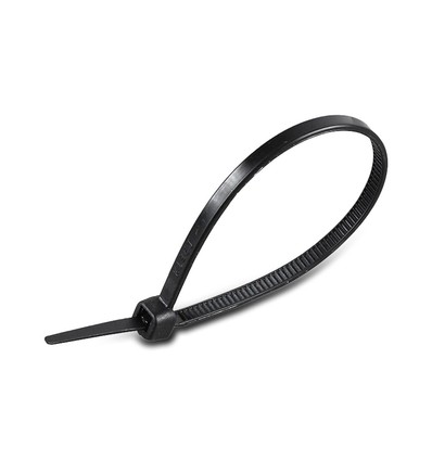 100 stk Buntebånd 20 cm - Bredde 3,5mm sort