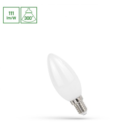 E14 5,5W LED kertepære - C35, filament matt glass, varm hvit, 610lm