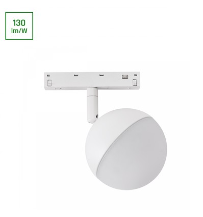 10W SYSTEM SHIFT BASIC GLOBE til 48V skinne - 130lm/W, 4000K, IP20, hvit, 120 grader