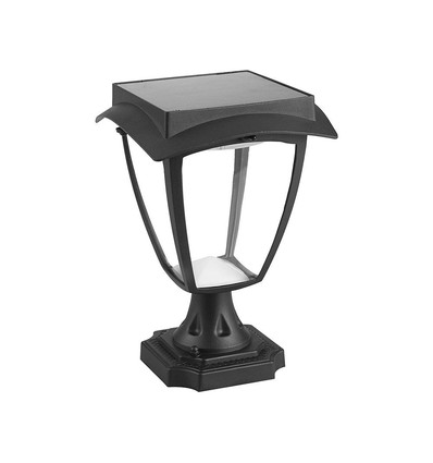2W LED solcelle hagelampe med sensor - Sort, IP65, CCT, aluminium, utendørs bruk