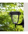 Solcelle vegglampe, klassisk design - 3000K+6000K, sort