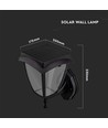 Solcelle vegglampe, klassisk design - 3000K+6000K, sort