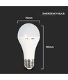 E27 9W LED pære med nødlys - A70, 720lm, 4000K, 4,5 timers batteritid
