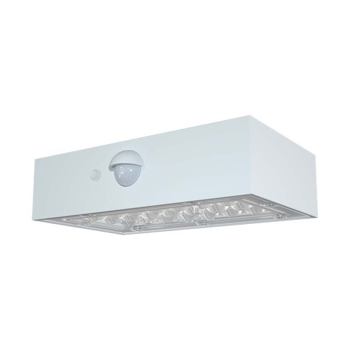 3W solcelle vegglampe med sensor - IP65, hvit, 350lm, PIR sensor, utendørs