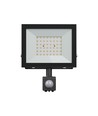 50W lyskaster med sensor - IP44, sort, arbeidslampe, PIR-sensor
