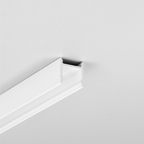 2m aluminiumsprofil LEVEL12 C/U1 - Hvit lakkert, påbygg, LED skinne