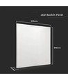V-Tac bakbelyst LED Panel 60x60 - 36W, flicker free, 120 lm/W, hvit kant