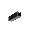 1m aluminiumsprofil LINEA20 EE7F/TY - Svart anodisert, påbygging, LED skinne