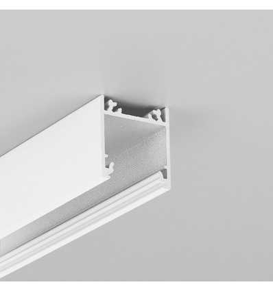 2m aluprofil LINEA20 EE7F/TY - Hvit lakkert, påbygging, LED skinne