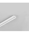 1m aluprofil SLIM8 AC2/Z - Hvit lakkert, påbygging, LED-skinne