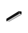 1m aluminiumsprofil SMART10 AC2/Z - Svart anodisert, påbygging, LED skinne