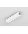 2m aluminiumsprofil SMART10 AC2/Z - Hvit lakkert, påbygging, LED skinne