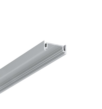 2m aluprofil SURFACE14.V2 EE7F/Y - Anodisert, påbygging, LED-skinne