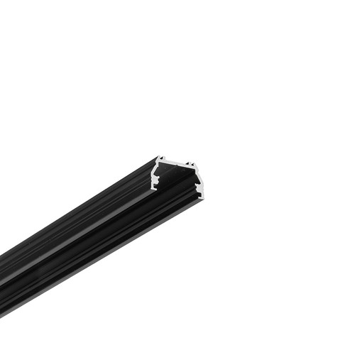 1m aluprofil UNI12 BCD/U - Svart anodisert, påbygging, LED skinne