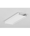 1m aluprofil WIDE24 G/W - Hvit lakkert, påbygging, LED skinne