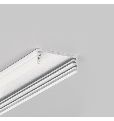 2m aluminiumsprofil WIDE24 G/W - Hvit lakkert, påbygging, LED-skinne