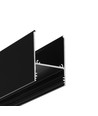1m aluminiumsprofil COMBO30-01 ACDE-9 - Svart anodisert, påbygging, LED-skinne