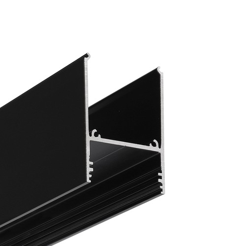 2m aluminiumsprofil COMBO30-01 ACDE-9 - Svart anodisert, påbygging, LED skinne