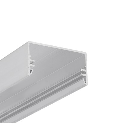 1m aluprofil LOWI C10 - Ubehandlet aluminium, påbygging, LED skinne