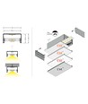 1m aluprofil LOWI C10 - Ubehandlet aluminium, påbygging, LED skinne