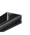 2m aluprofil LOWI C10 - Svart lakkert, påbygg, LED-skinne
