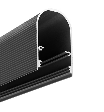 1m aluprofil NAMI23 CD-9 - Gråsvarte lakkert, påbygging, LED skinne