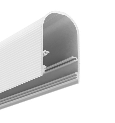 2m aluprofil NAMI23 CD-9 - Hvit lakkert, påbygging, LED-skinne