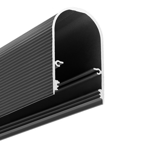 2m aluminiumsprofil NAMI23 CD-9 - Gråsort lakkert, påbygg, LED skinne