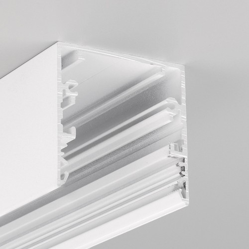 2m aluprofil PHIL53 C10 - Hvit lakkert, påbygging, LED skinne