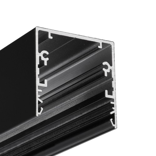 2m aluminiumsprofil PHIL53 C10 - Svart lakkert, påbygging, LED-skinne