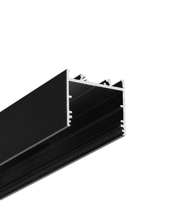1m aluprofil VARIO30-02 ACDE-9/TY - Sort anodisert, påbygging, LED skinne