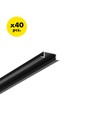 40 stk. 2m aluprofil BEGTIN12 J/S - Sort anodisert, innebygd, LED-skinne