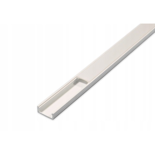 PVC profil 16x7 til LED strip - 2 meter, hvit, inkl. melkehvitt deksel