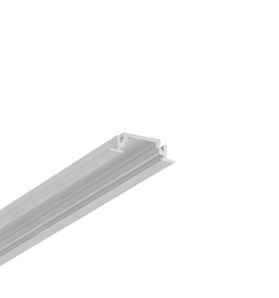1m aluprofil GROOVE10 BC/UX - Ubehandlet aluminium, innfelt, LED skinne