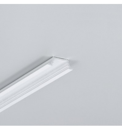 2m aluprofil GROOVE10.V2 A1C/U - Hvit lakkert, innfelt, LED skinne