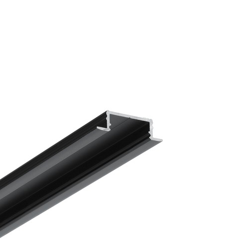 2m aluminiumsprofil GROOVE14.V2 BC3/Y - Sort anodisert, innfelt, LED skinne