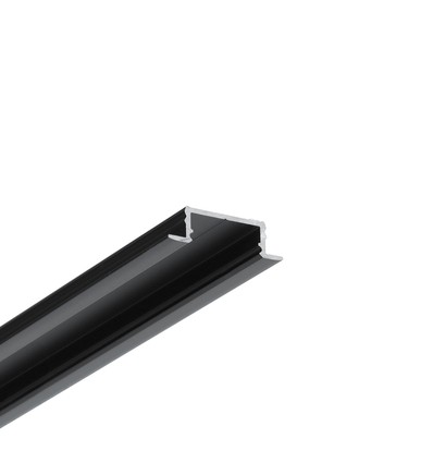 2m aluminiumsprofil GROOVE14.V2 BC3/Y - Sort anodisert, innfelt, LED skinne