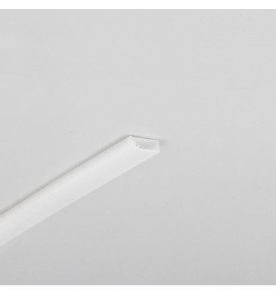 1m aluminiumsprofil SLASH8 - Melkehvit, innfelt, LED-skinne