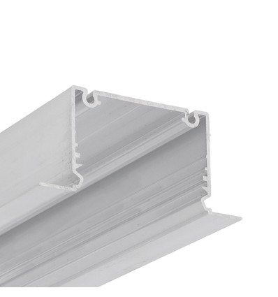 1m aluprofil PHIL RECESSED C10 - Ubehandlet aluminium, innfelt, LED skinne