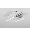 2m aluprofil PHIL RECESSED C10 - Hvitt lakkert, innfelt, LED-skinne