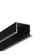 1m aluprofil VARIO30-07 ACDE-9/U9 - Svart anodisert, innbygd, LED skinne