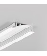 2m aluprofil FLAT8 H/UX - Hvit lakkert, innbygget, LED skinne