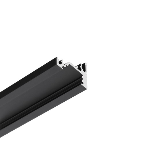 1m aluprofil CORNER10 BC/UX - Sort anodisert, hjørne, LED skinne