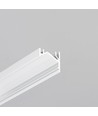 1m aluprofil CORNER12.V2 EF/U - Hvit lakkert, hjørne, LED skinne